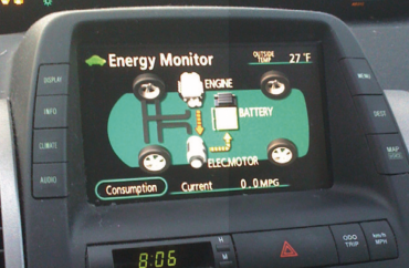 Hybrid vehicle interior display